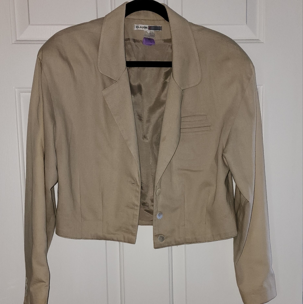 Claude Z Beige Crop Blazer